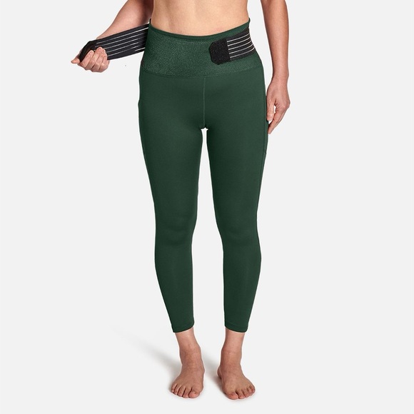 Tommie Copper Green Adjustable Waist Support Leggings Medium NWT 2 Pockets - Picture 1 of 13